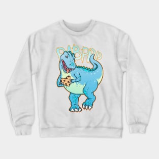 Funny cartoon dinosaur holding heart shaped cookie. Artwork. Crewneck Sweatshirt